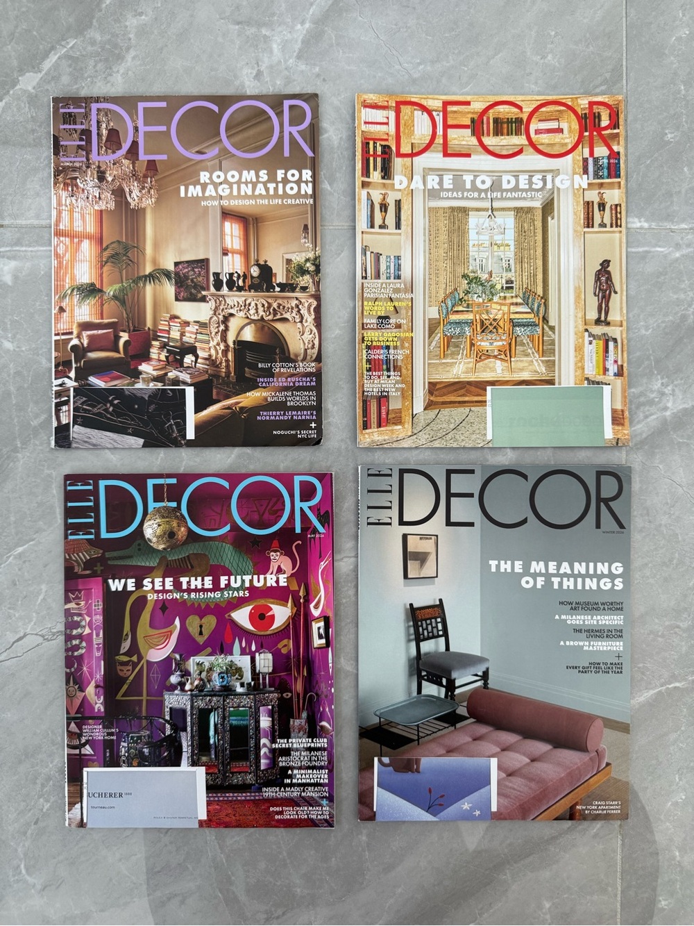 Elle Decor 4 Magazine Bundle - Home Decor Interior Design Art Furniture